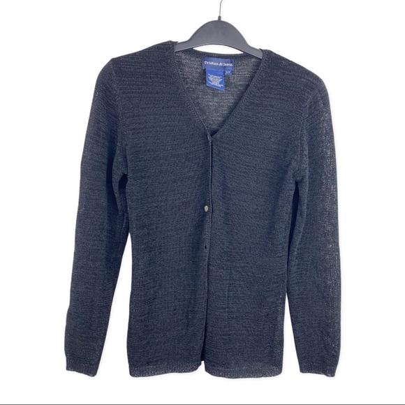 🔥4 for $24 🔥 vintage black cardigan S - Picture 3 of 5